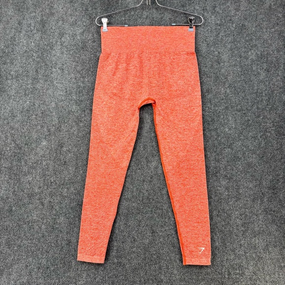 Gymshark Vital Seamless Leggings Orange High Rise Women’s Medium Gym Workout - Picture 3 of 11